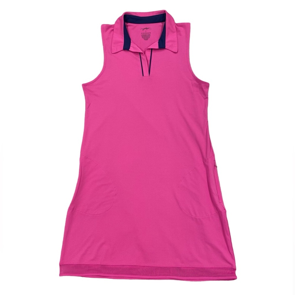 GOTTEX Golf & Tennis Sport Stretch Dress Pockets Mesh Trim Fuchsia NWT Small - Picture 1 of 6